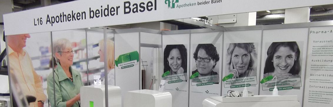 Beschriftung Messestand Apotheke