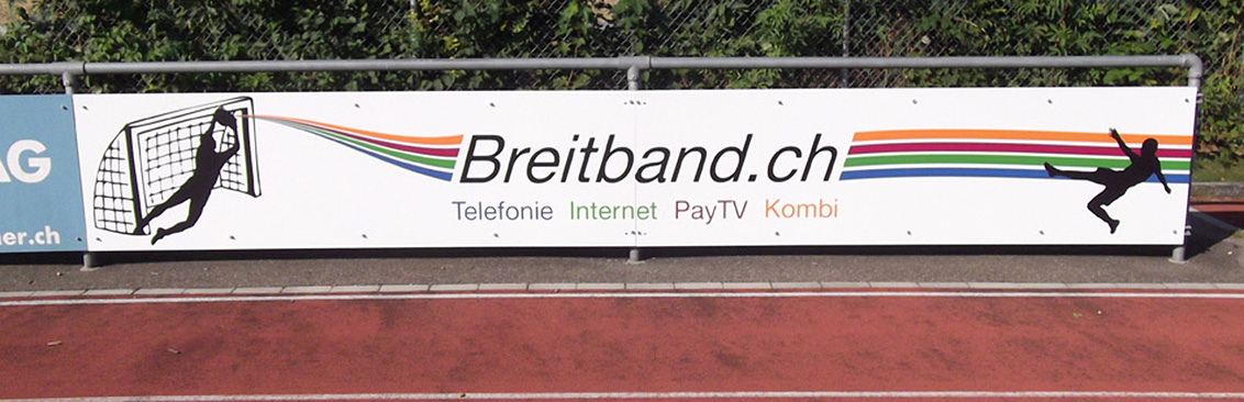 Schild Sportanlage Breitband 