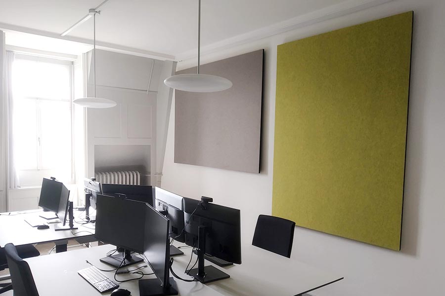 Akustikplatten farbig wand