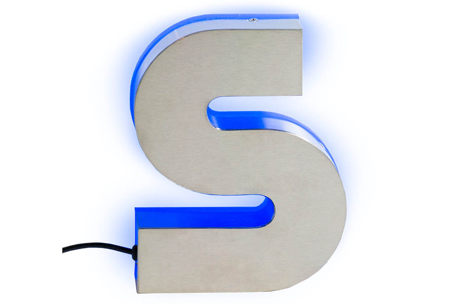 3d schrift edelstahl