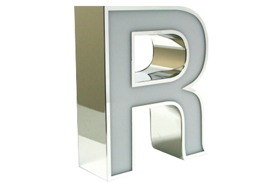 3d schrift edelstahl