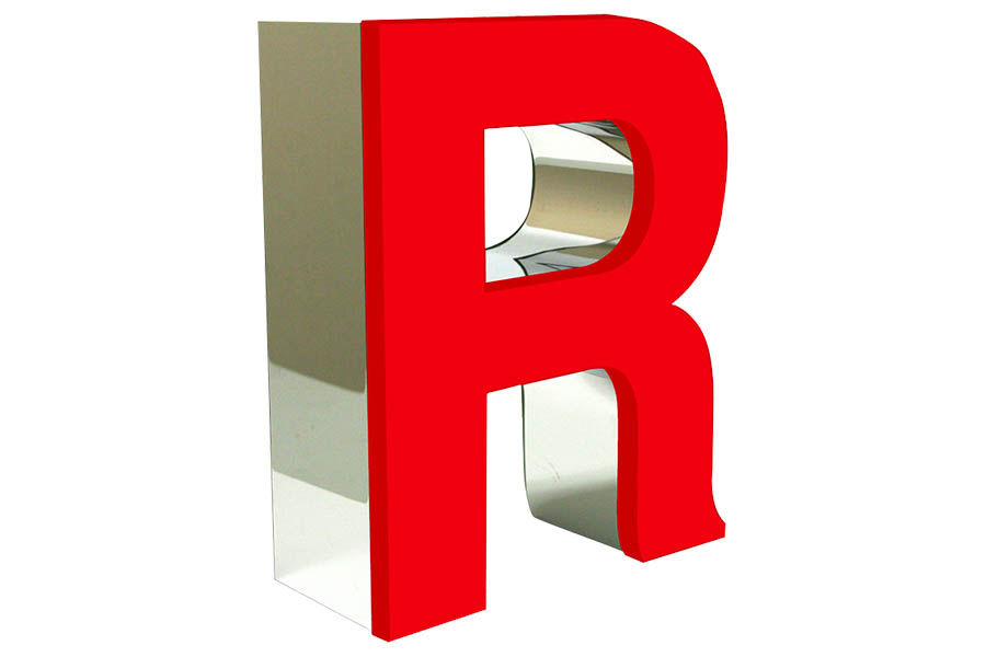 3d schrift edelstahl